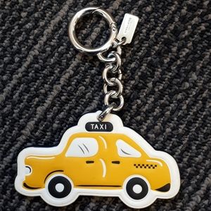 Coach NYC Leather Yellow Taxi Cab Key Chain